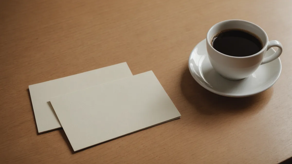 A professional practicing spoken English in a workplace setting, contrasted with flashcard vocabulary study